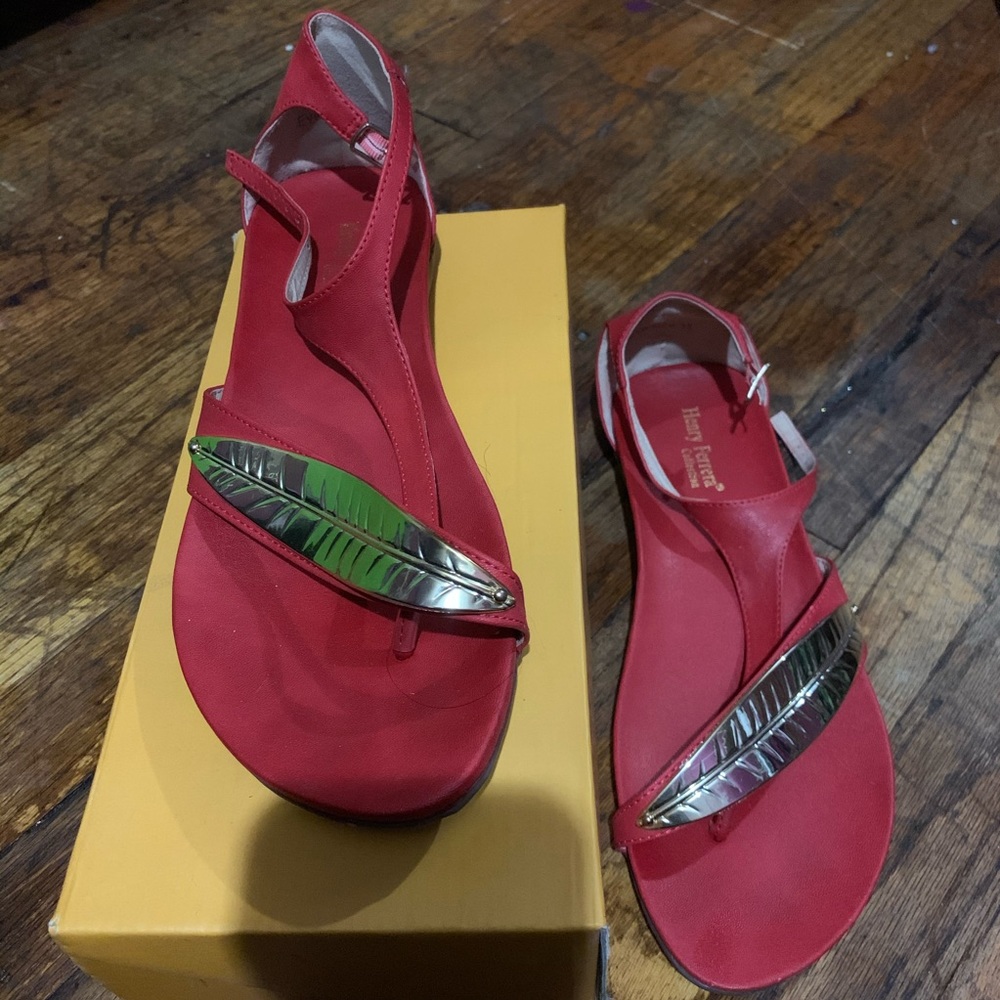 Brand New Red Leaf Sandals